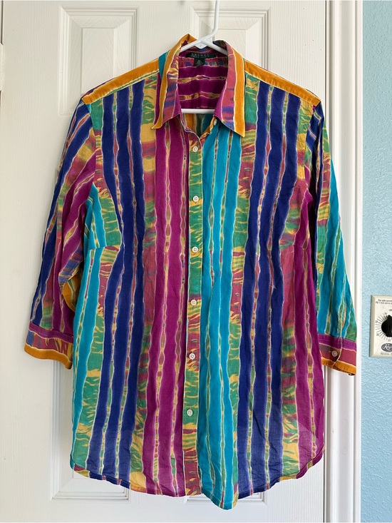 Lauren Ralph Lauren Tops - Lauren RALPH LAUREN Women's Shirt Colorful ABSTRACT Stripe 3/4 Sleeve Size 2X